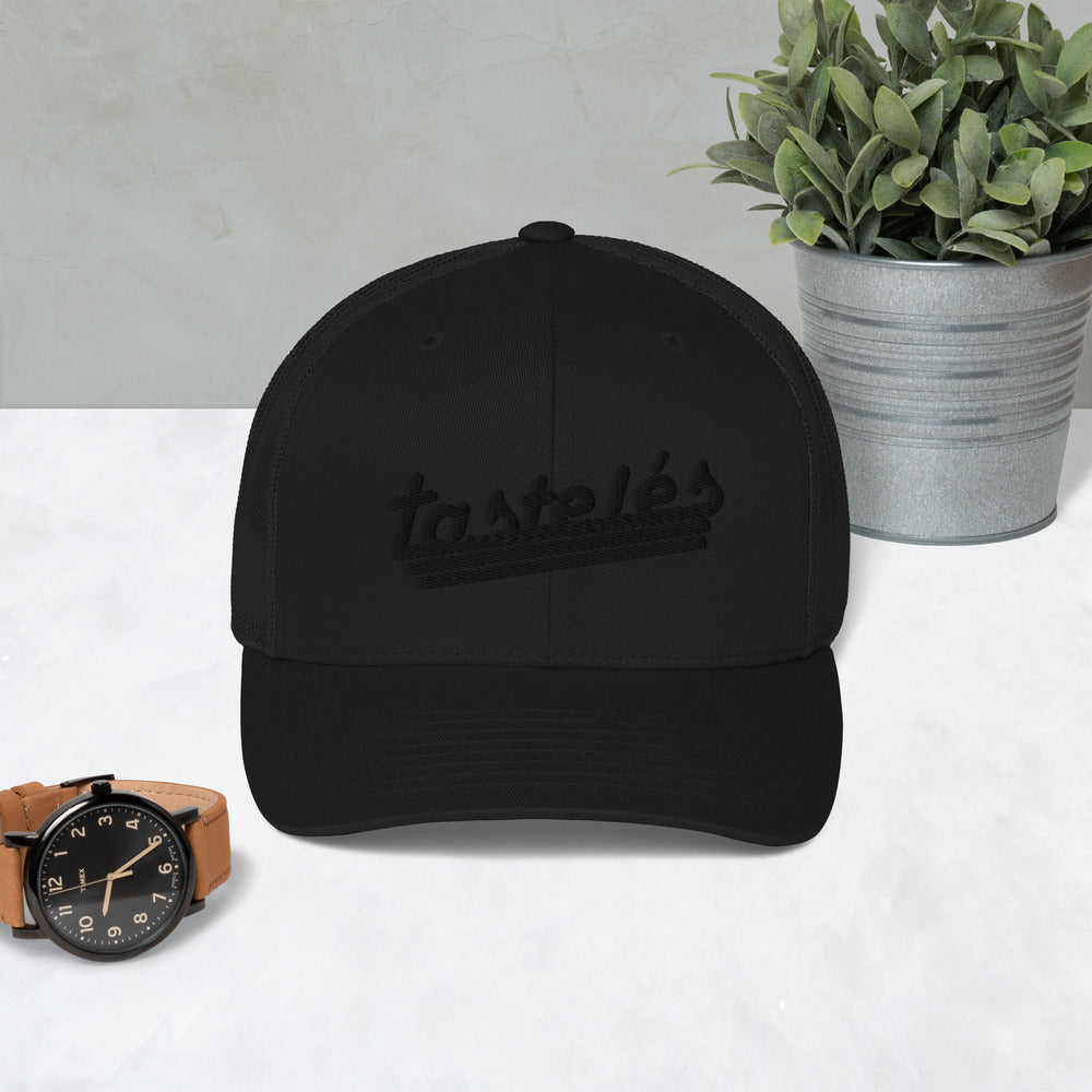 Essentials Matte Black Trucker Cap – tasteles